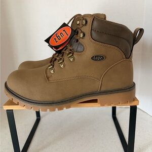 NWT LUGZ Scaffold Tan/Brown Lace-Up Work Hike Boots Men’s Sz 8.5 Slip Resistant